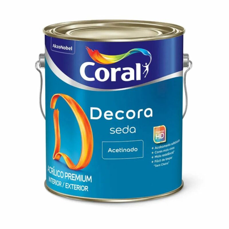 Tinta Acrílica Acetinada Decora Seda Coral 3,6L Branco