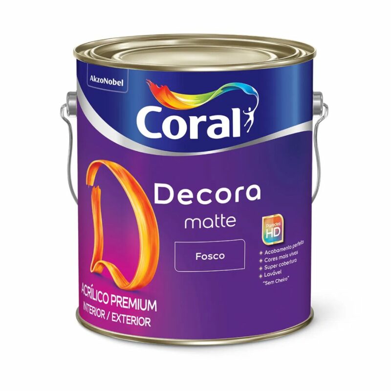 Tinta Acrílica Fosca Premium Decora Matte Coral 3,6L Branco