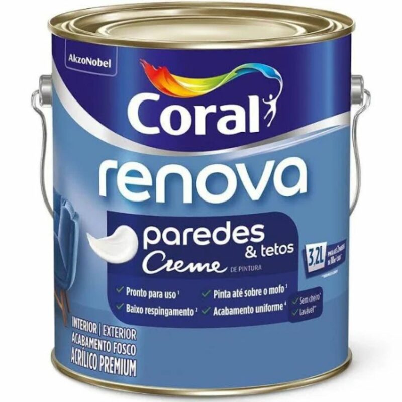 Tinta Acrílica Renova Paredes Coral 3,6L Branco